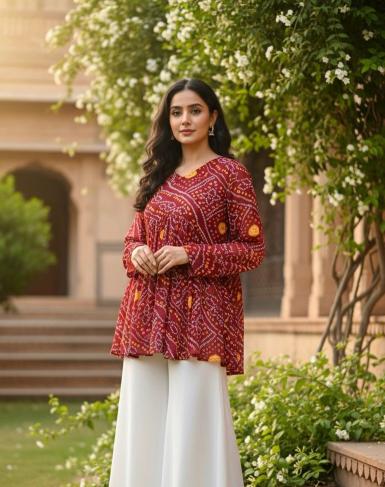 Felocity Bandhej Top catalog wholesale kurtis for women