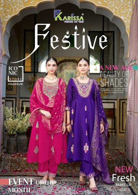 FLARED TOP PANT WITH DUPATTA  Brand : KARISSA Catalog : FESTIVE