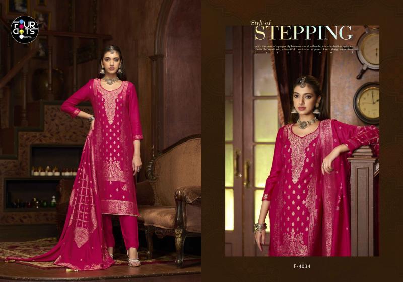 Four Dots Emmie Pashmina catalog best online wholesaler of dress materials in surat