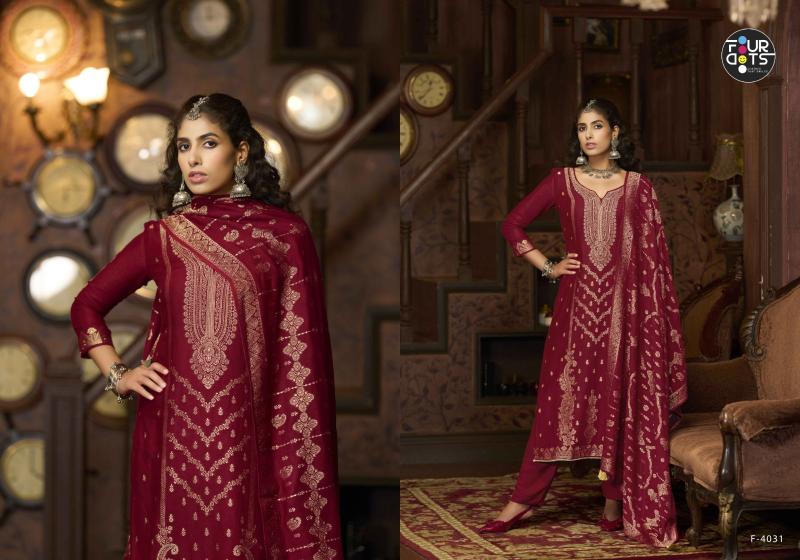 Four Dots Emmie Pashmina catalog best online wholesaler of dress materials in surat