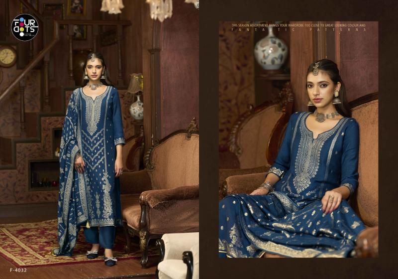 Four Dots Emmie Pashmina catalog best online wholesaler of dress materials in surat