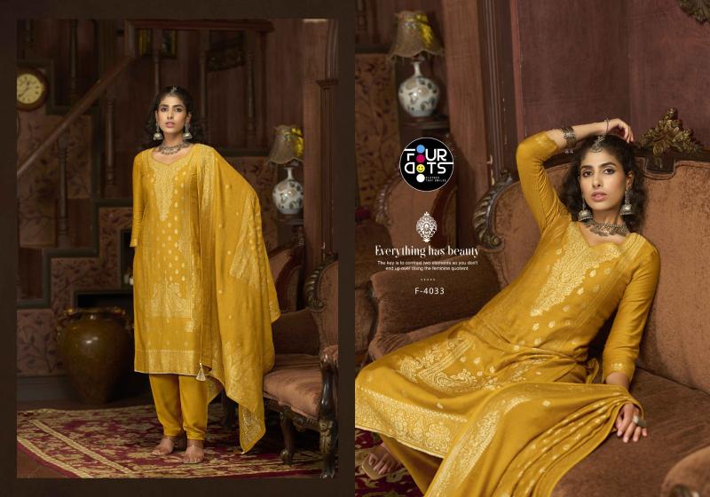 Four Dots Emmie Pashmina catalog best online wholesaler of dress materials in surat