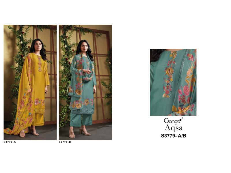 Ganga Aqsa 3779 catalog cheap salwar kameez wholesale