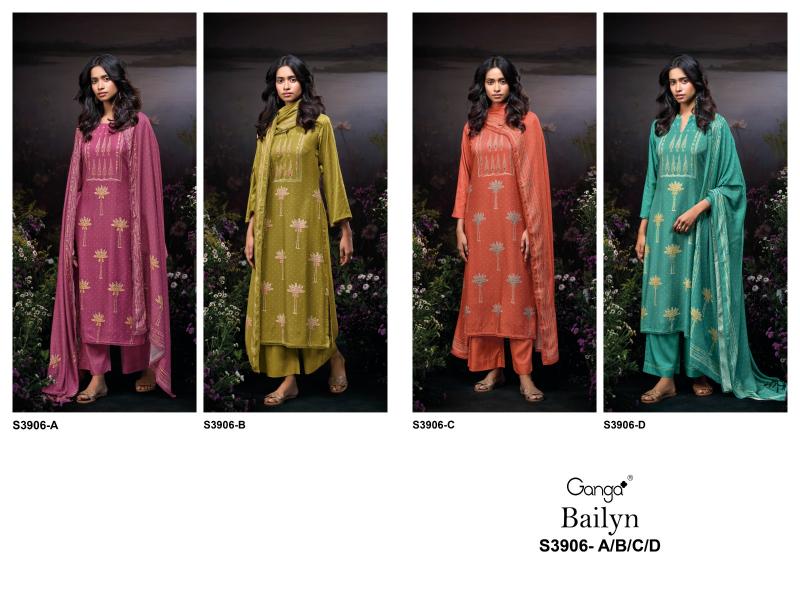 Ganga Bailyn 3906 catalog wholesale salwar kameez fabric
