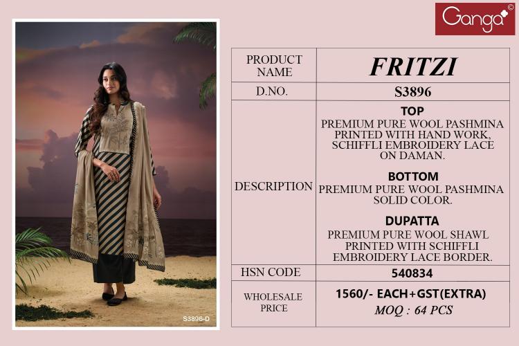Ganga Fritzi 3896 catalog traditional salwar kameez wholesale