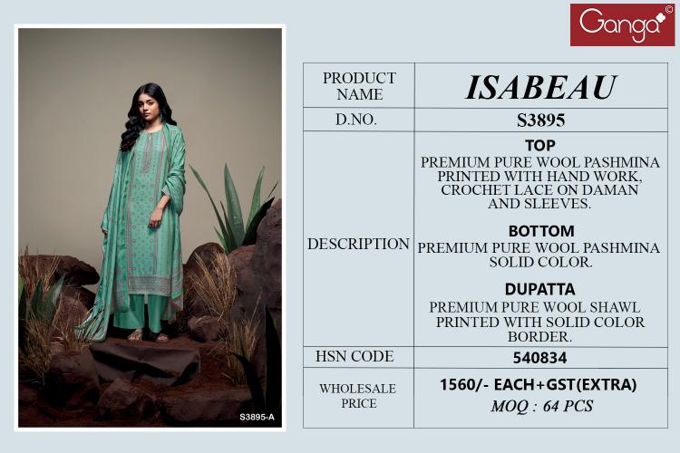 Ganga Isabeau 3895 catalog wholesale suppliers of salwar kameez in kolkata