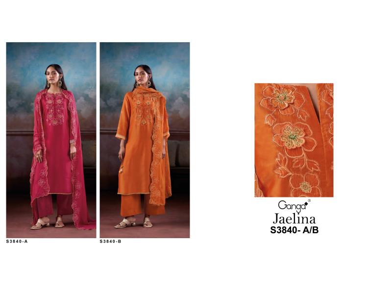 Ganga Jaelina 3840 catalog mumbai salwar kameez wholesalers