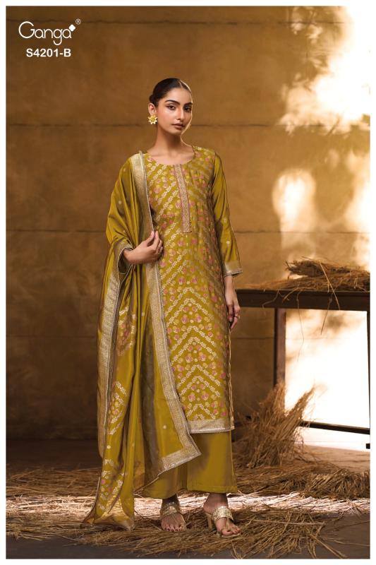 Ganga Jerica 4201 catalog wholesale market of salwar kameez in bangalore