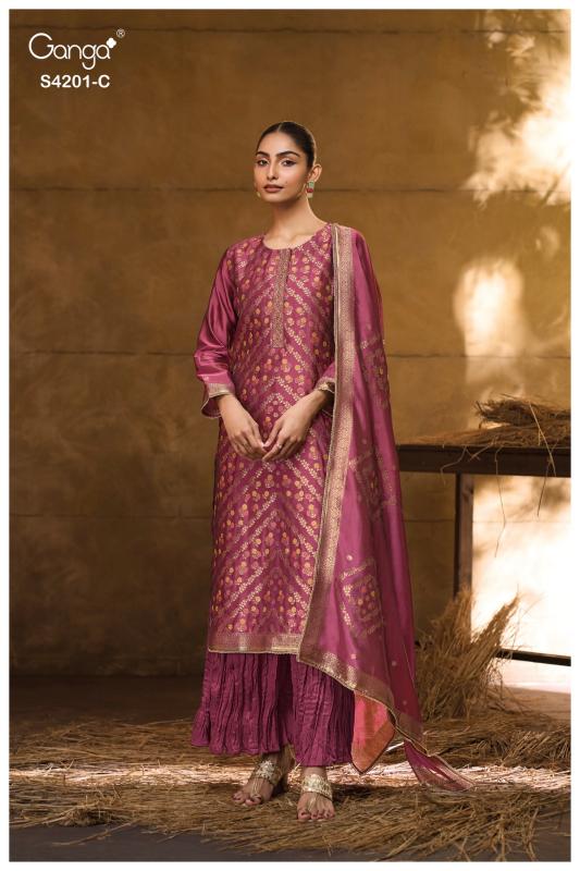 Ganga Jerica 4201 catalog wholesale market of salwar kameez in bangalore