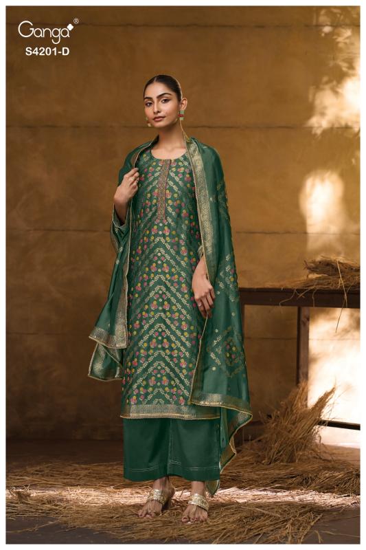 Ganga Jerica 4201 catalog wholesale market of salwar kameez in bangalore