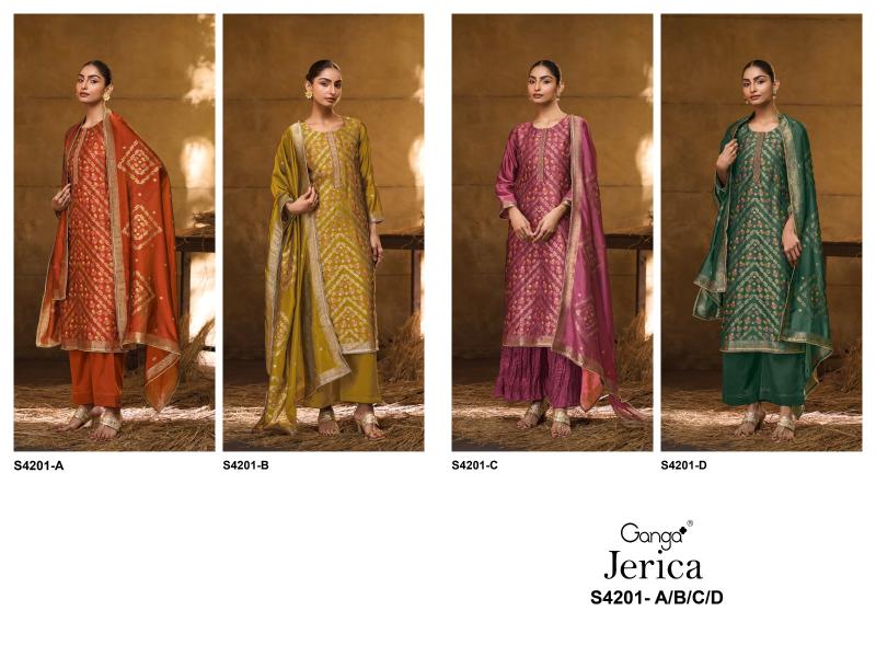 Ganga Jerica 4201 catalog wholesale market of salwar kameez in bangalore