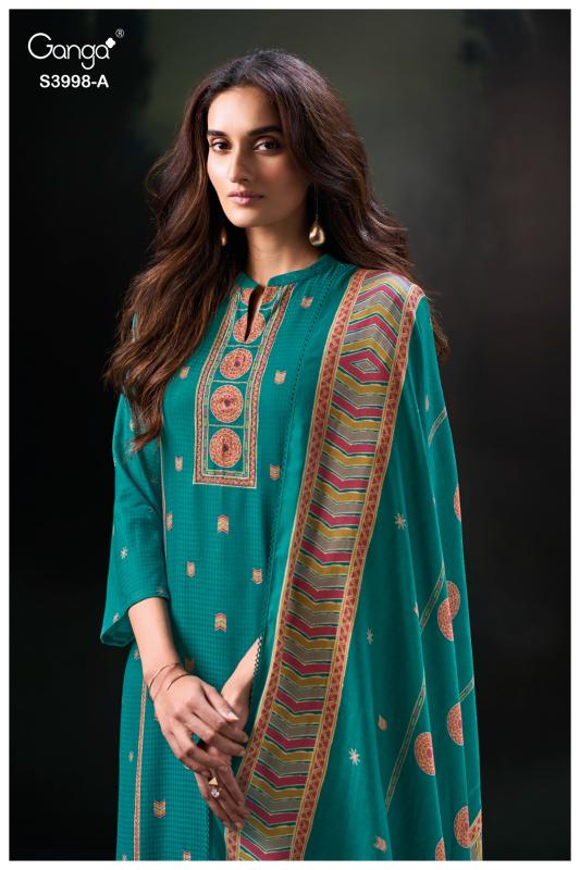 Ganga Quira 3998 catalog salwar kameez fabric wholesale