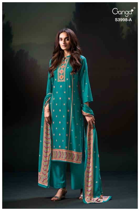 Ganga Quira 3998 catalog salwar kameez fabric wholesale
