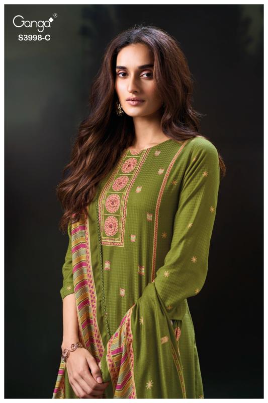 Ganga Quira 3998 catalog salwar kameez fabric wholesale