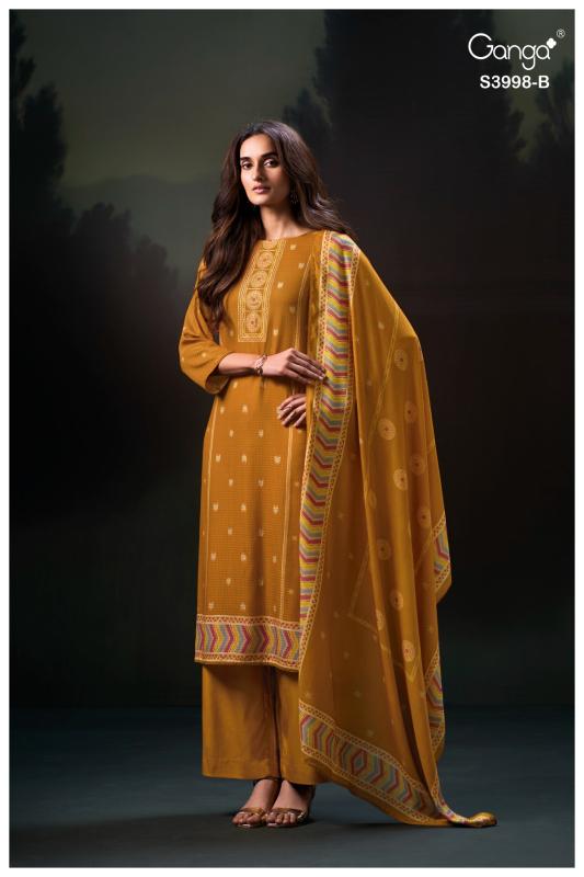 Ganga Quira 3998 catalog salwar kameez fabric wholesale