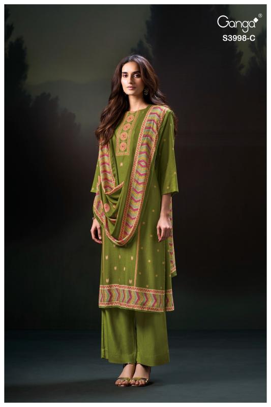Ganga Quira 3998 catalog salwar kameez fabric wholesale