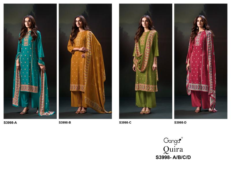 Ganga Quira 3998 catalog salwar kameez fabric wholesale