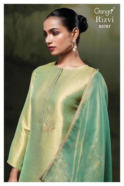 Ganga Rizvi 3787 catalog wholesale unstitched salwar kameez material