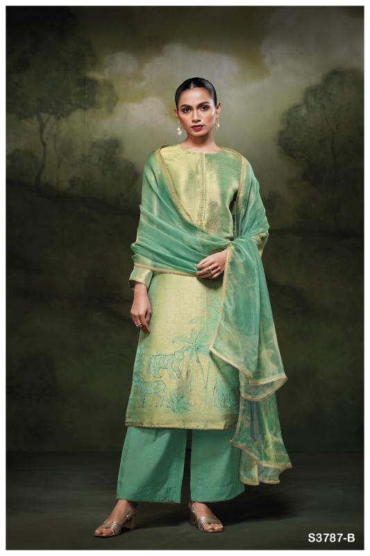 Ganga Rizvi 3787 catalog wholesale unstitched salwar kameez material