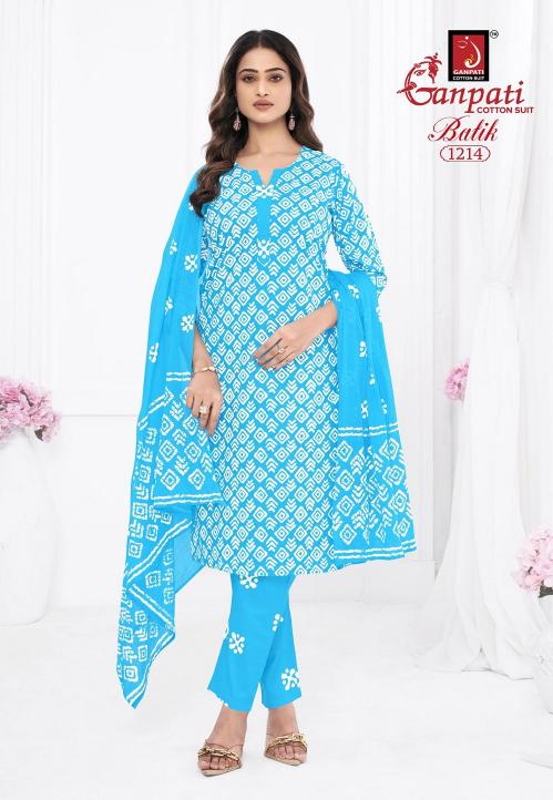 Ganpati Batik Vol-12 – Kurti Pant With Dupatta - Wholesale Catalog