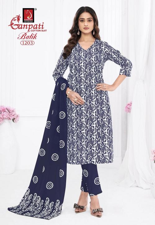 Ganpati Batik Vol-12 – Kurti Pant With Dupatta - Wholesale Catalog