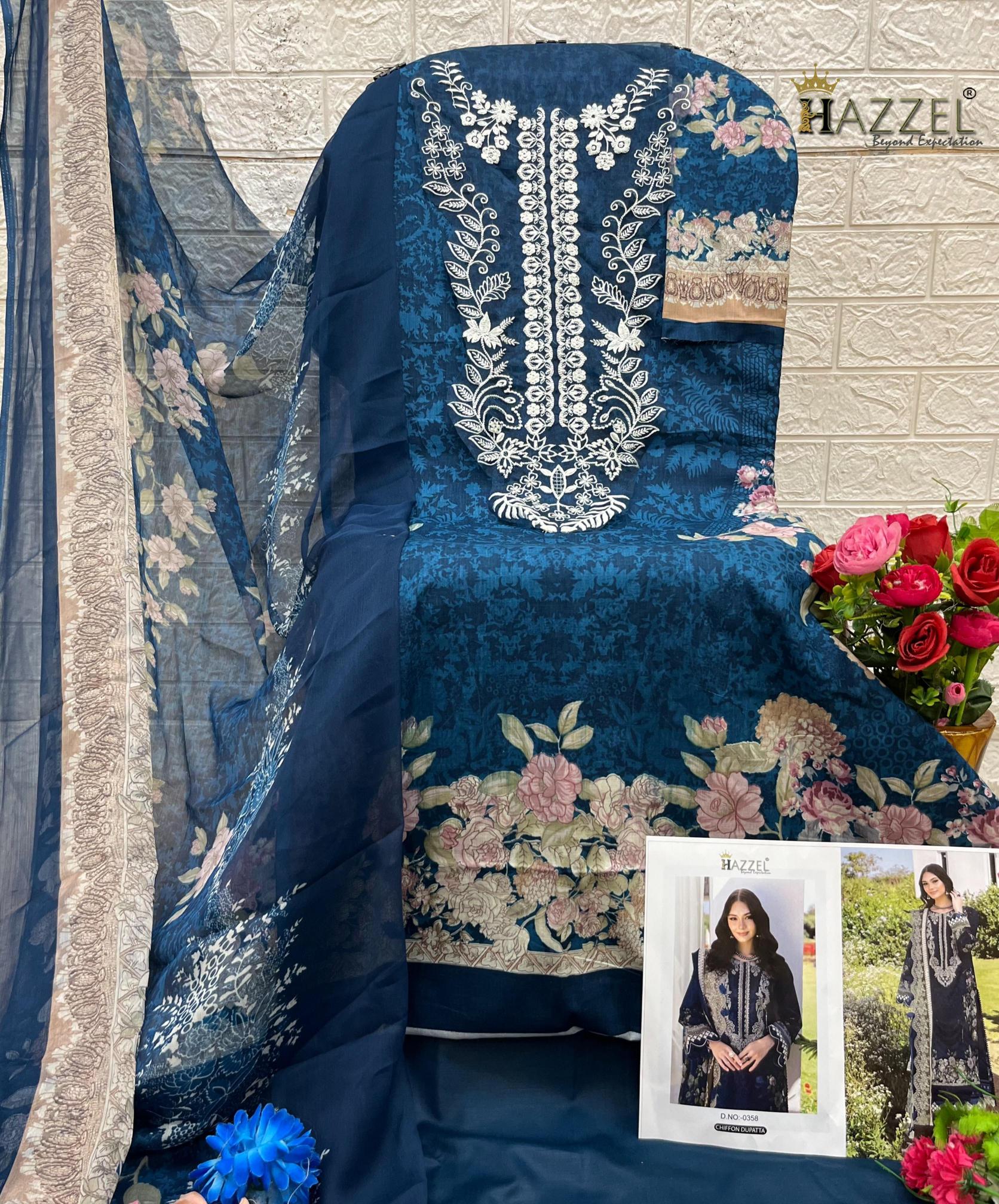 Hazzel Needle Wonder 0358 catalog pakistani suits wholesale suppliers in delhi