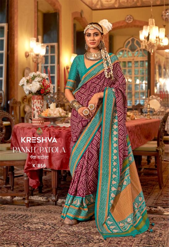 Kreshva Pankh Patola catalog surat saree market wholesale price list 2025