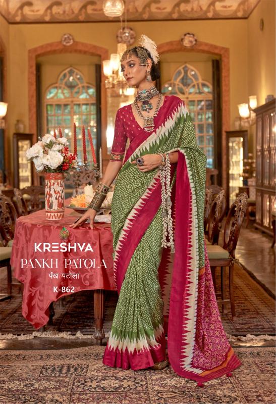 Kreshva Pankh Patola catalog surat saree market wholesale price list 2025