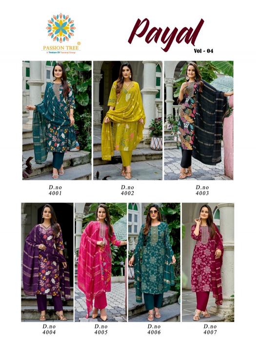 Passion Tree catalog Payal vol 4 Kurti pan dupatta (Clearance stock)