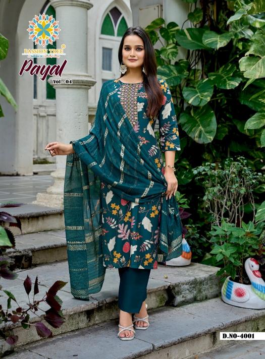 Passion Tree catalog Payal vol 4 Kurti pan dupatta (Clearance stock)