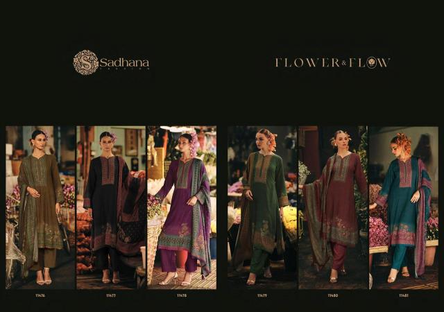 Sadhana Fashion flower&flow catalog salwar kameez manufacturers wholesale suppliers in surat surat gujarat