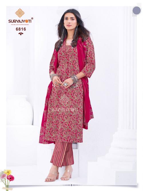 Suryajyoti Trendy Cotton Vol-68 – Kurti Pant With Dupatta - Wholesale Catalog