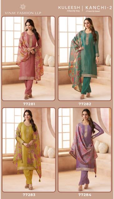 Vinay Kuleesh Kanchi vol 2 catalog designer salwar kameez wholesalers india