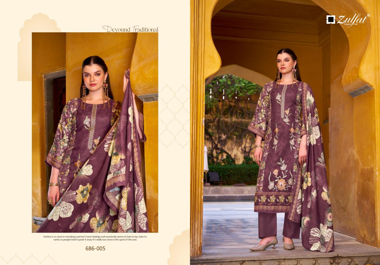 Zulfat Kalamkaari catalog wholesale dress materials krishna online