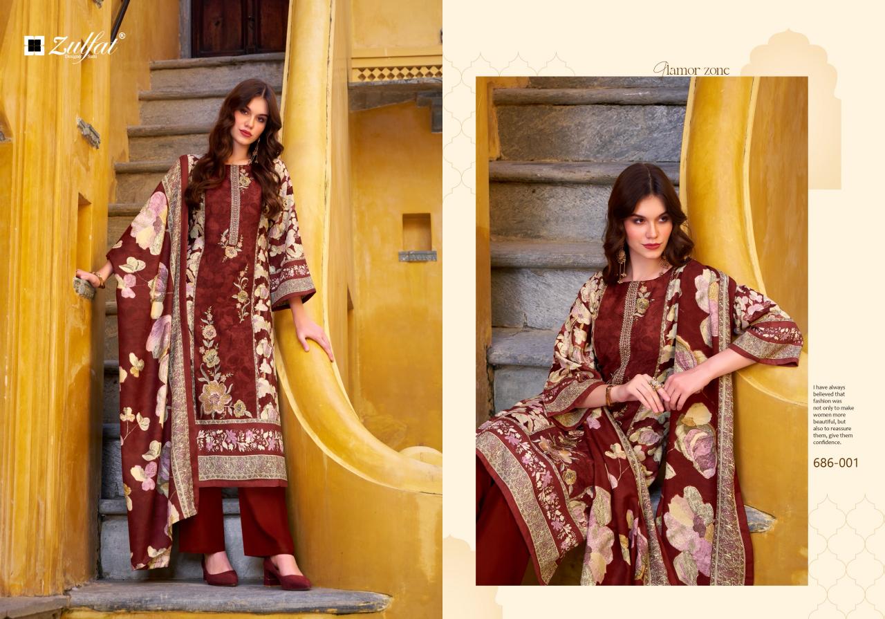 Zulfat Kalamkaari catalog wholesale dress materials krishna online
