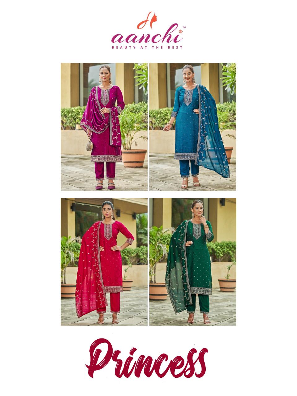 Aanchi Princess catalog comfort lady kurti pants wholesale