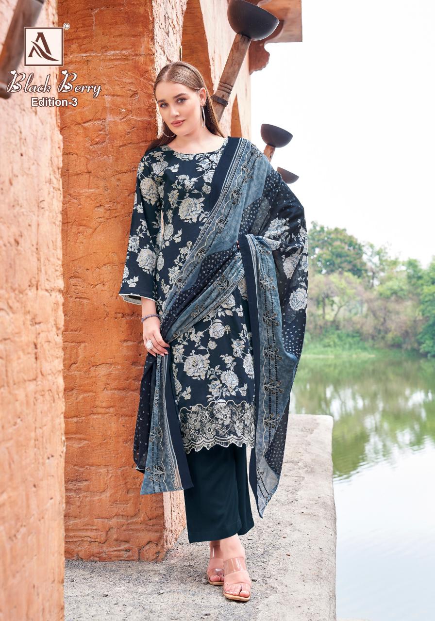Alok Black Berry Vol 3 catalog dress materials for wholesale