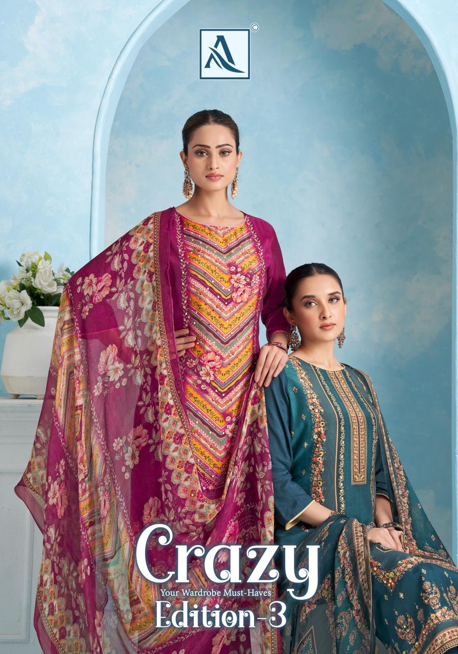 Alok Crazy vol 3 catalog wholesale dress material dealers in mumbai