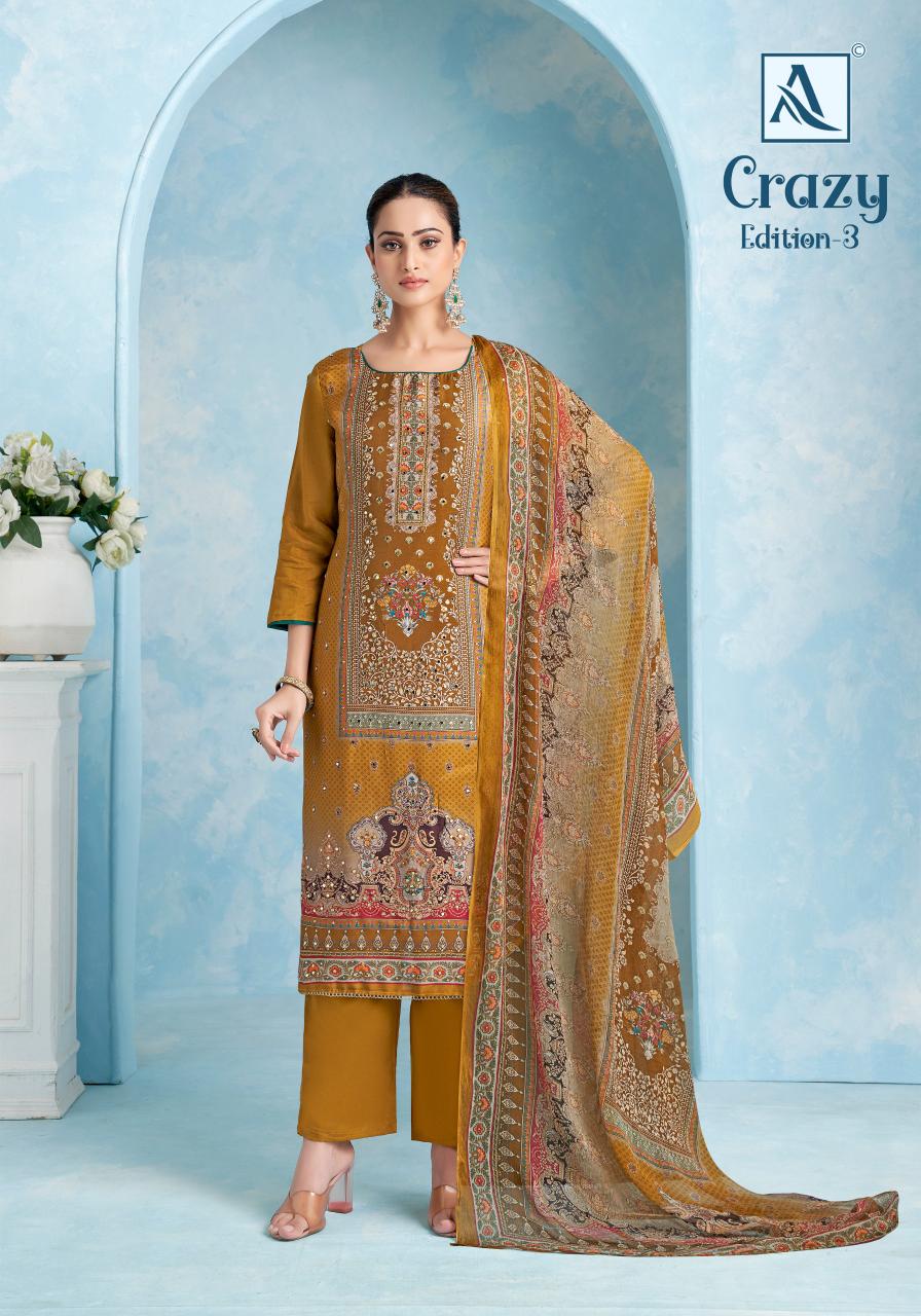 Alok Crazy vol 3 catalog wholesale dress material dealers in mumbai