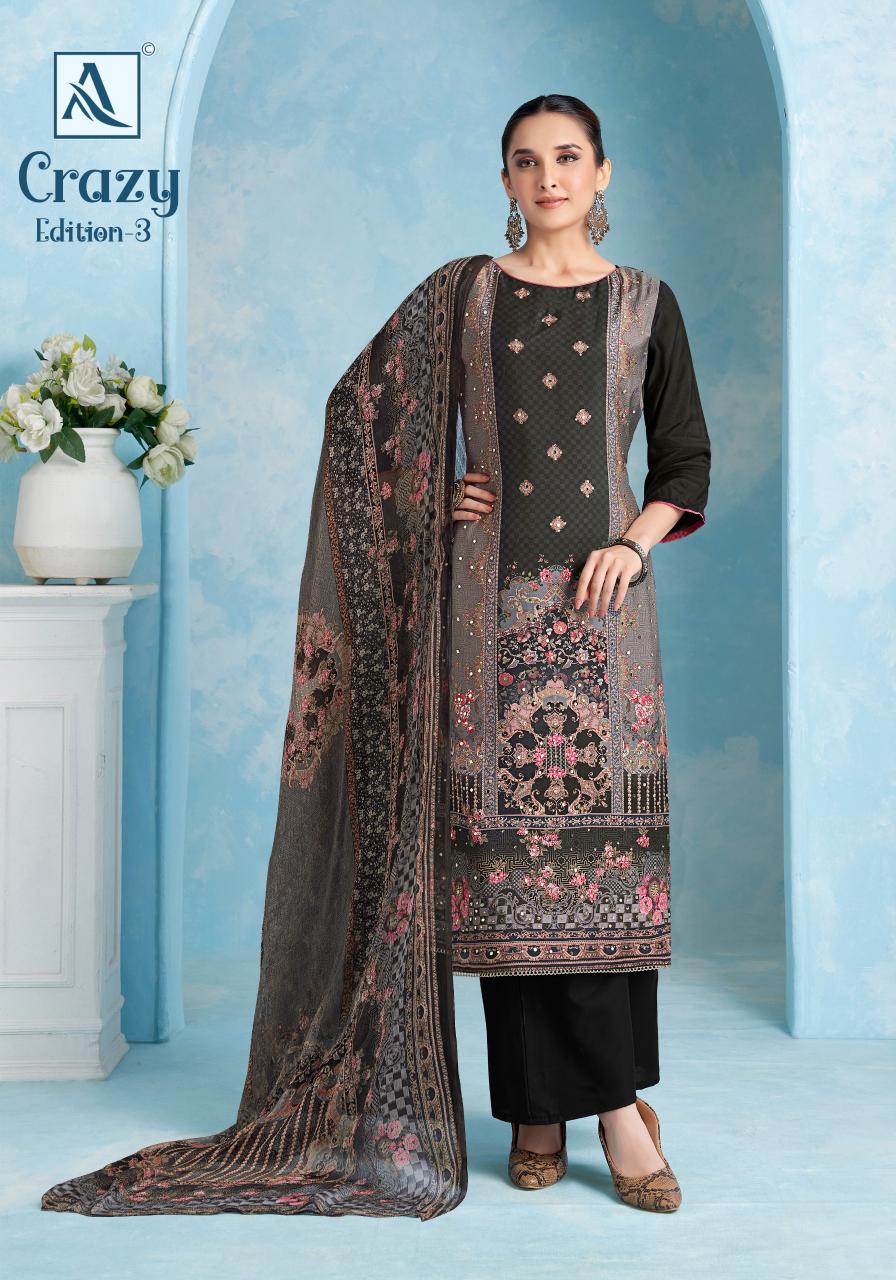 Alok Crazy vol 3 catalog wholesale dress material dealers in mumbai