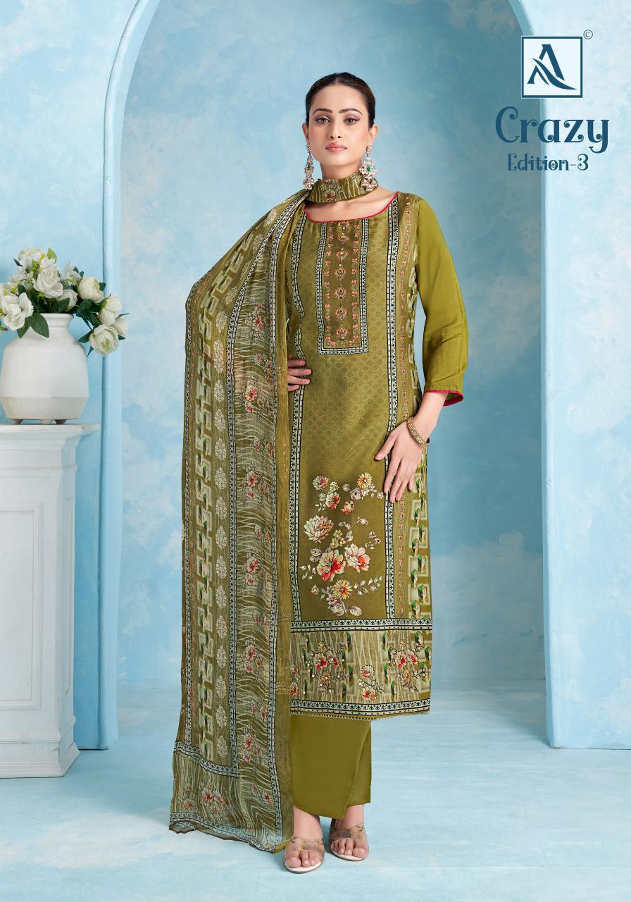 Alok Crazy vol 3 catalog wholesale dress material dealers in mumbai