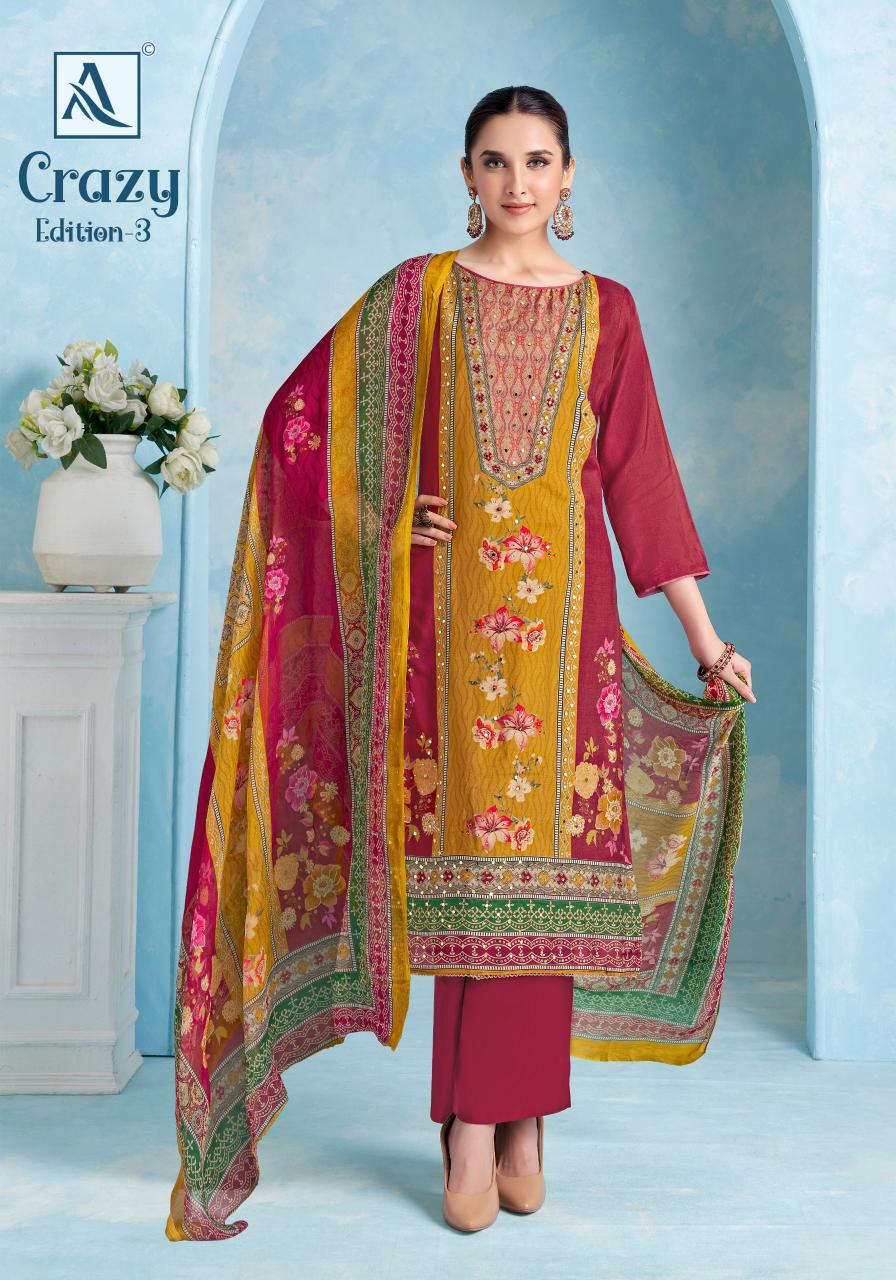 Alok Crazy vol 3 catalog wholesale dress material dealers in mumbai
