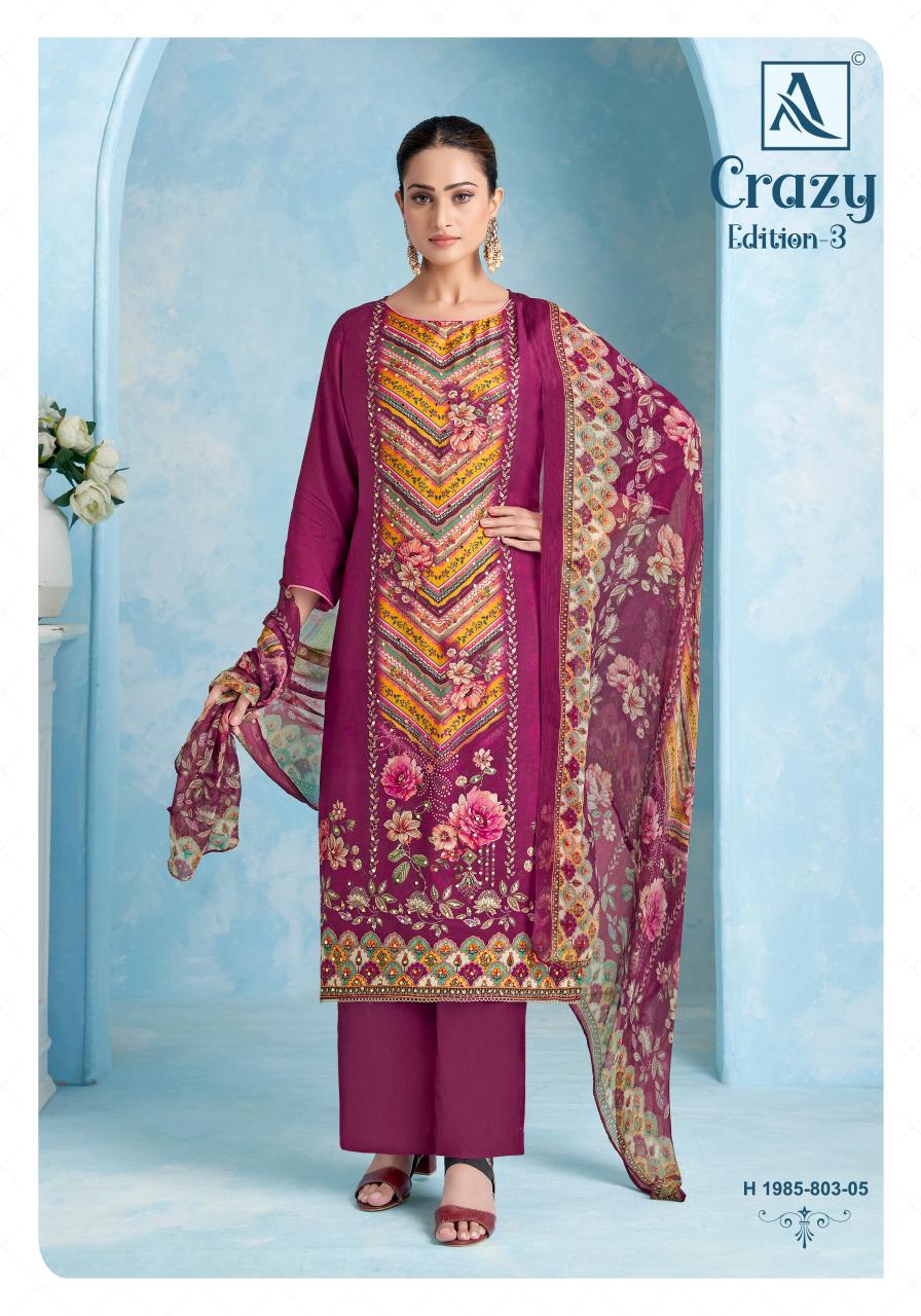 Alok Crazy vol 3 catalog wholesale dress material dealers in mumbai