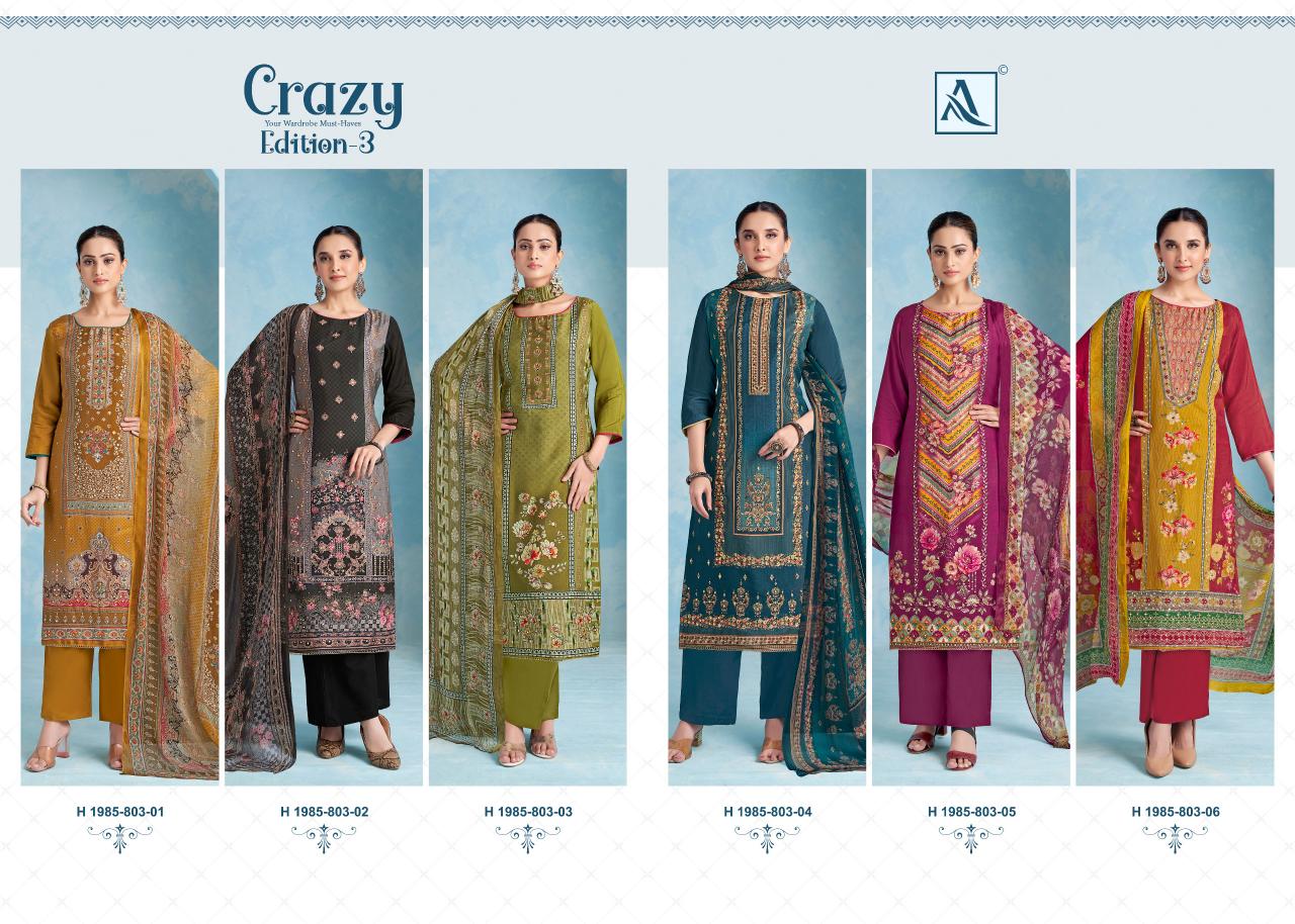 Alok Crazy vol 3 catalog wholesale dress material dealers in mumbai
