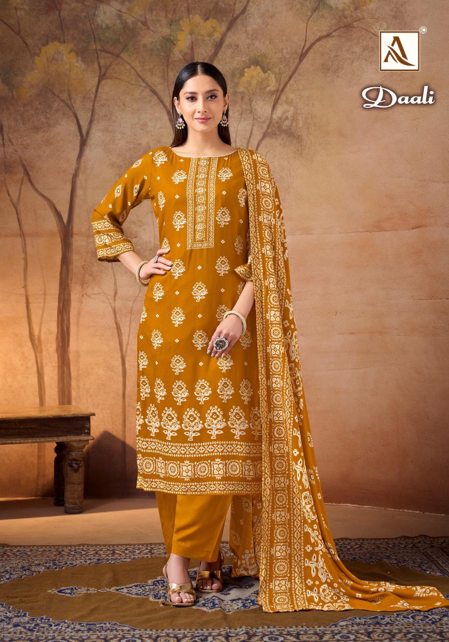 Alok Daali catalog dress material wholesalers in mangaldas market