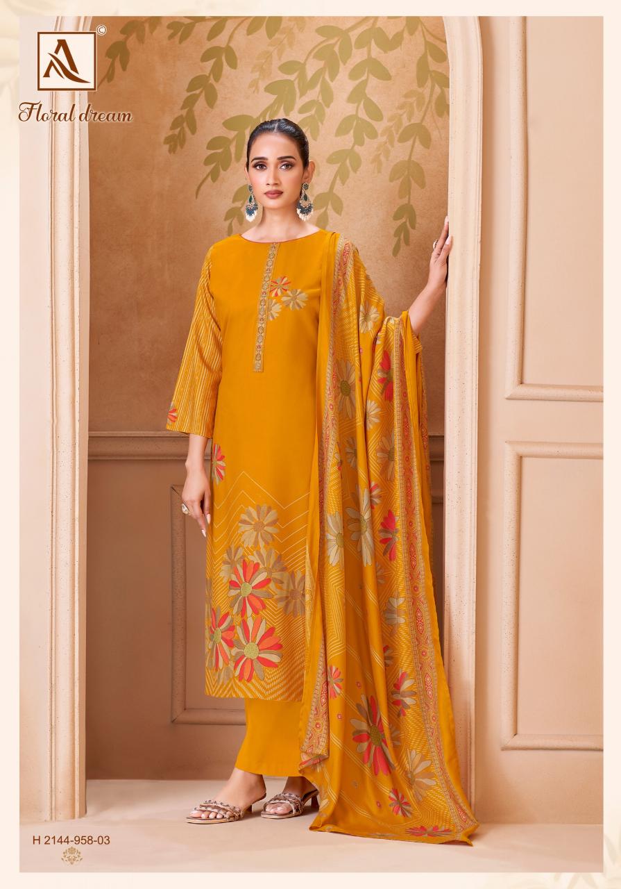 Alok Floral Dream catalog bangalore dress materials wholesale