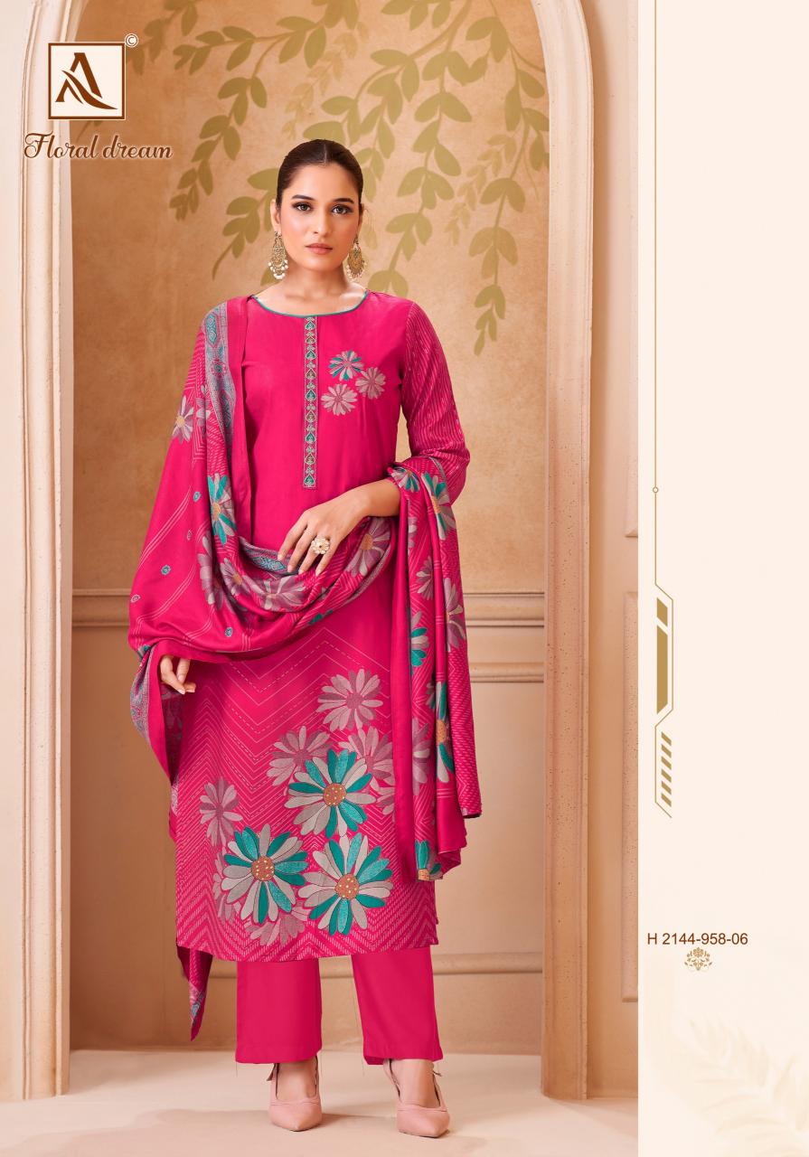 Alok Floral Dream catalog bangalore dress materials wholesale
