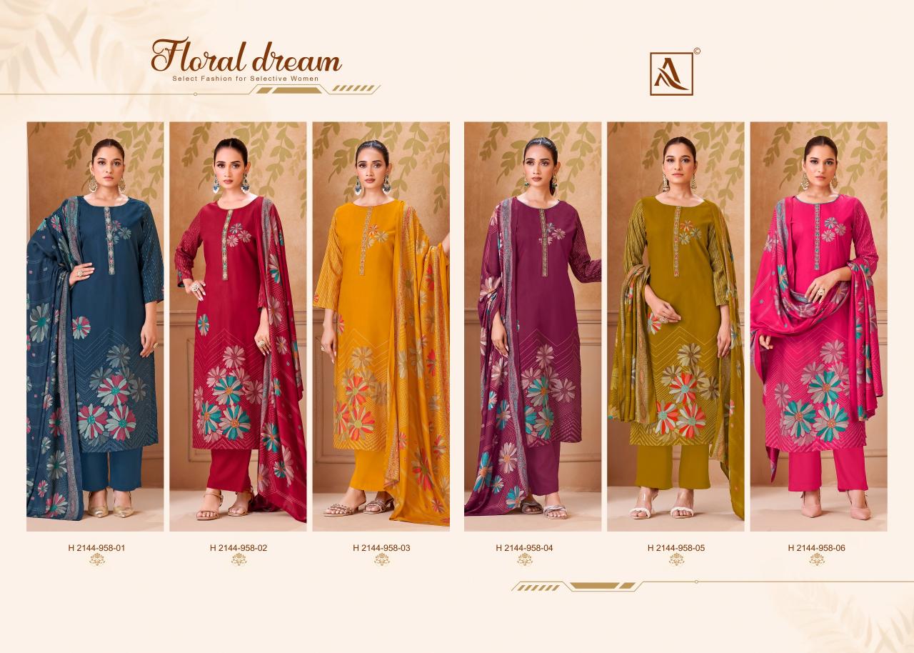 Alok Floral Dream catalog bangalore dress materials wholesale