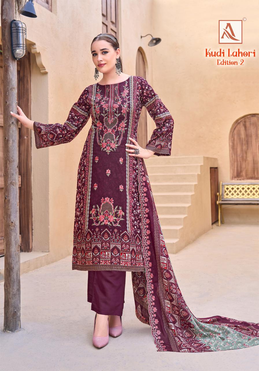 Alok Kudi Lahori vol 2 catalog priyanka cotton dress material wholesale rate