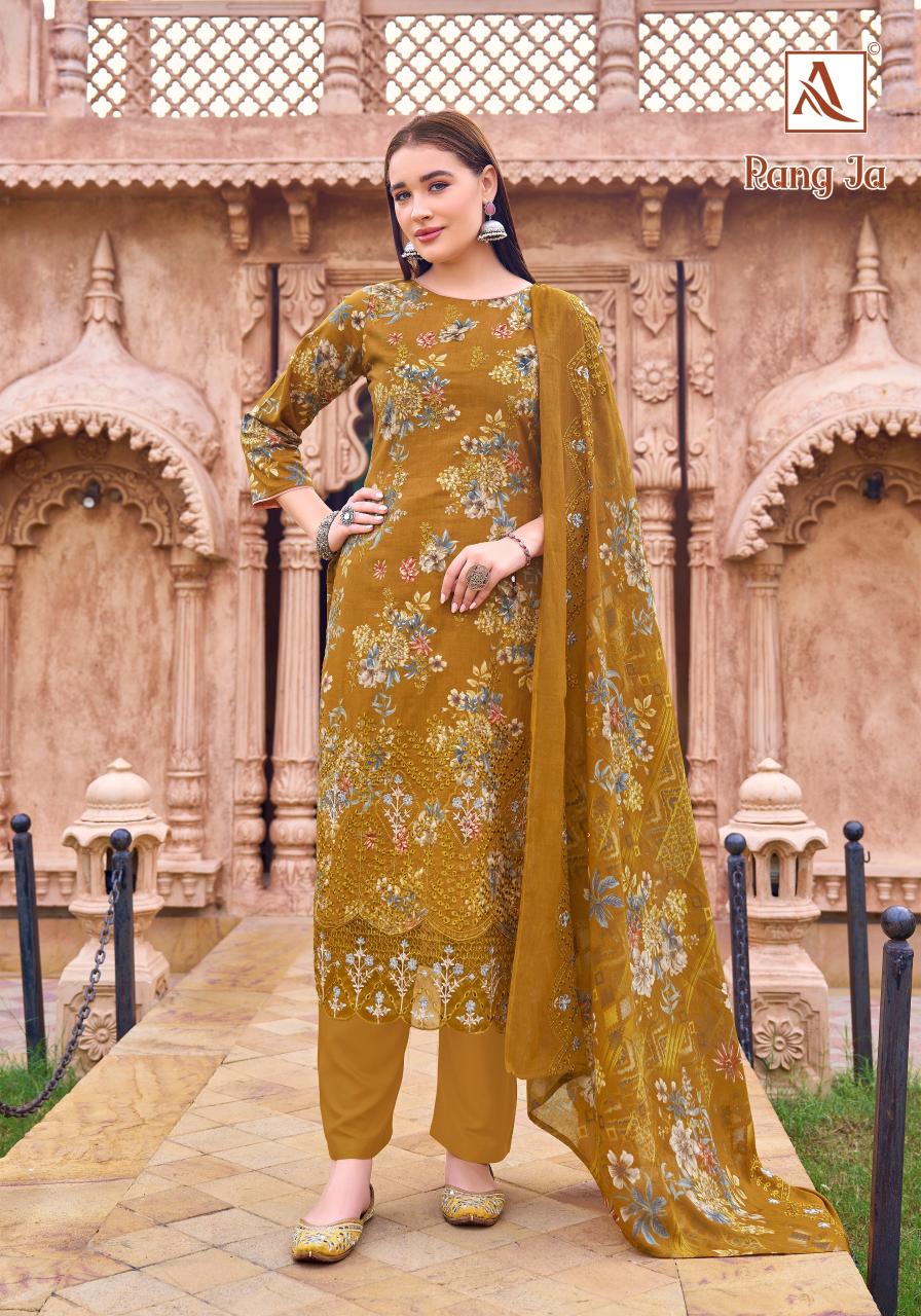 Alok Rang ja catalog dress materials wholesale market 